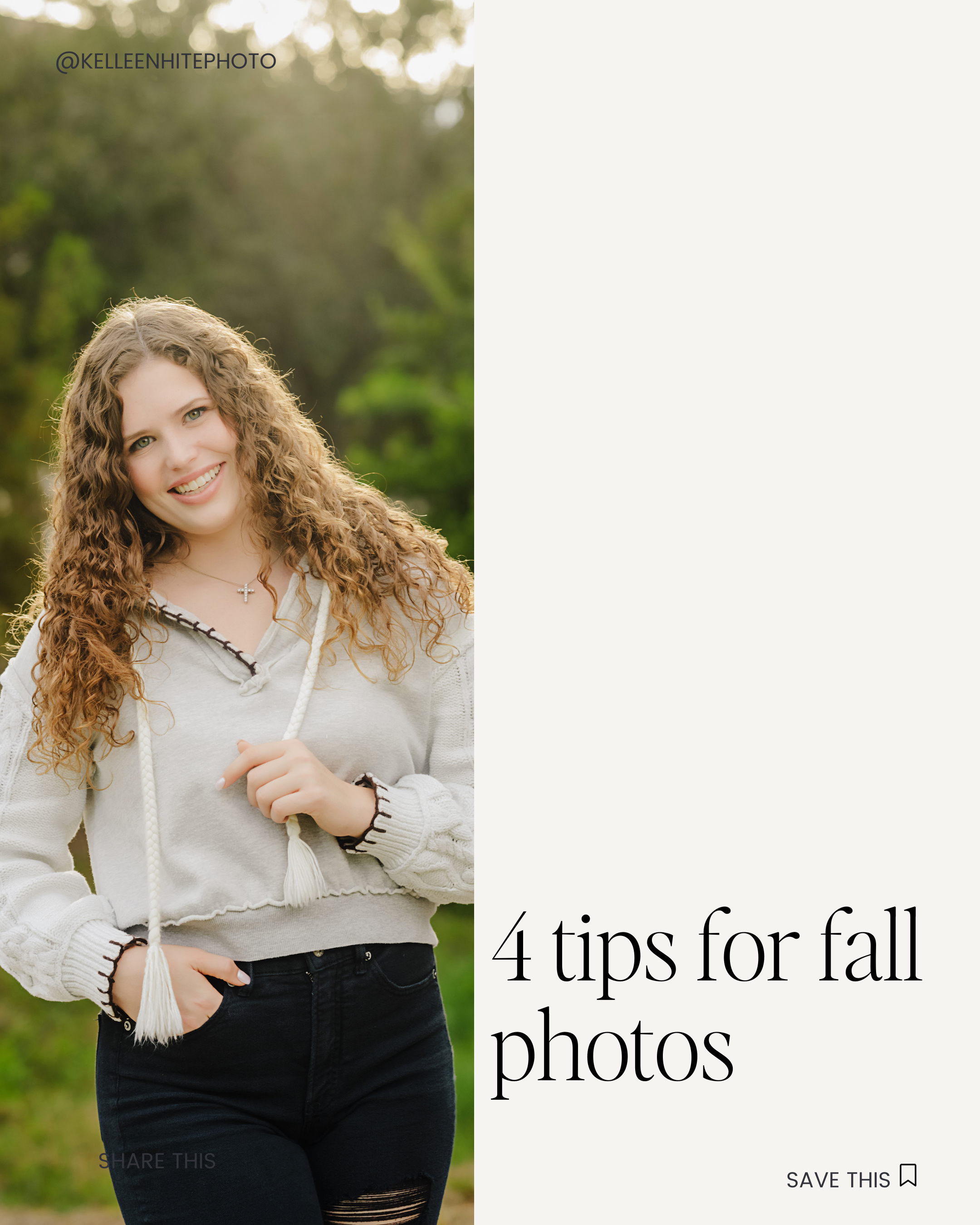 4 tips for sneior photos in the fall